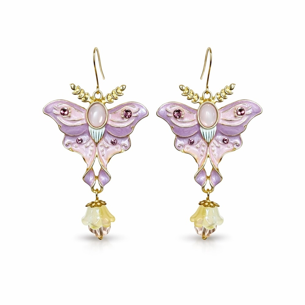 Elegant Purple Butterfly Earrings